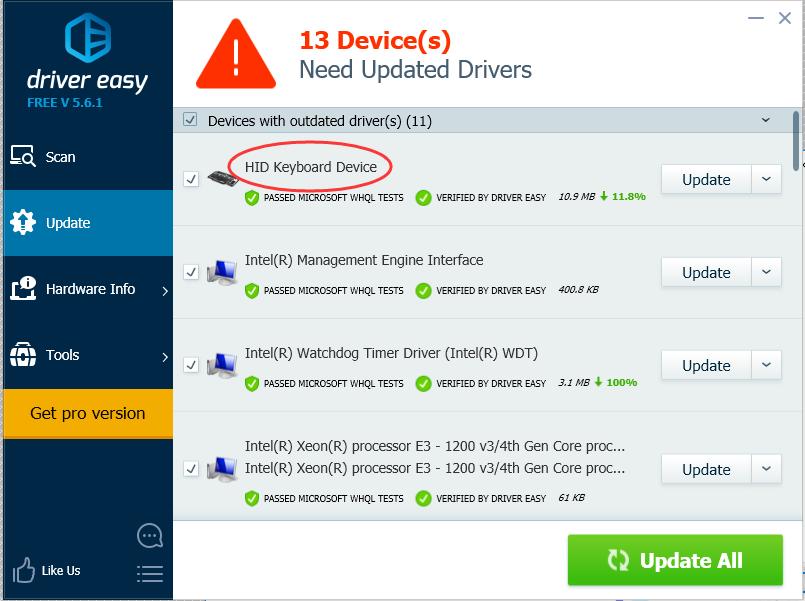 Hid keyboard device driver download windows 7